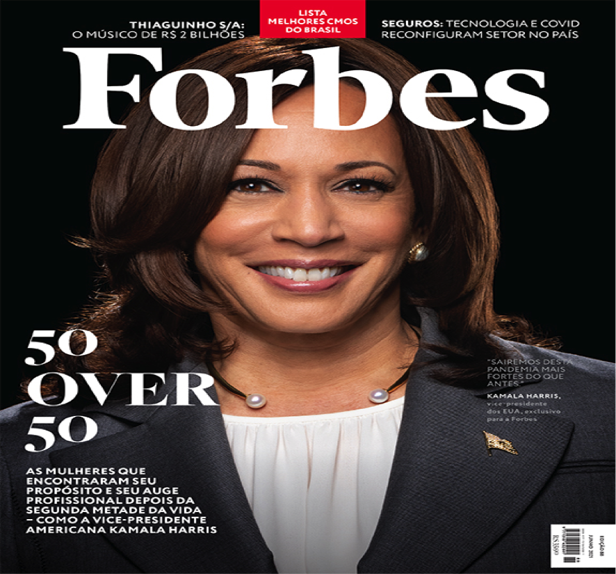 Kamala Harris é capa da Forbes Brasil que lança nova edição