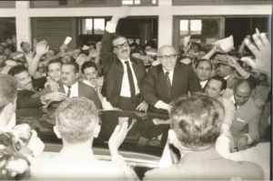 Jânio Quadros e Magalhães Pinto durante a campanha eleitoral de 1960