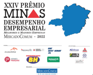Premiados os vencedores do 24º Prêmio Minas – Desempenho Empresarial – Melhores e Maiores Empresas – MercadoComum - 2022